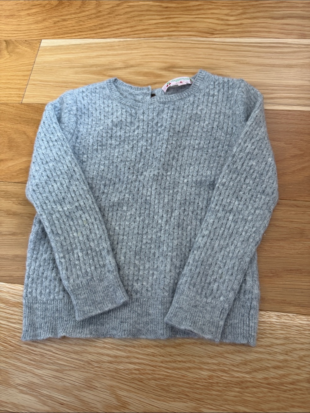 Bonpoint Girls 100% Cashmere Gray Textured Sweater Size 4